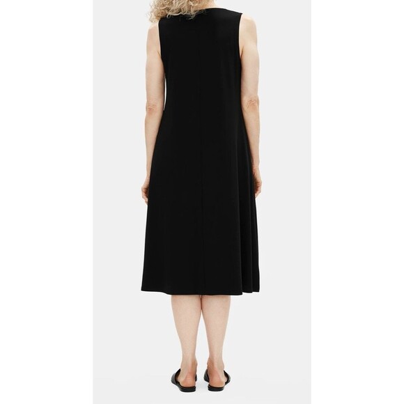 Eileen Fisher $198 Viscose Jersey V-Neck Flare Dress Size: XL - Picture 3 of 8